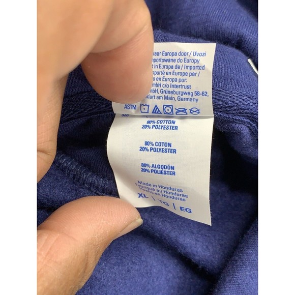 The Nope Face Hoodie Mens Size XL Blue Pockets Athleisure Whimsical Funny - Picture 12 of 16